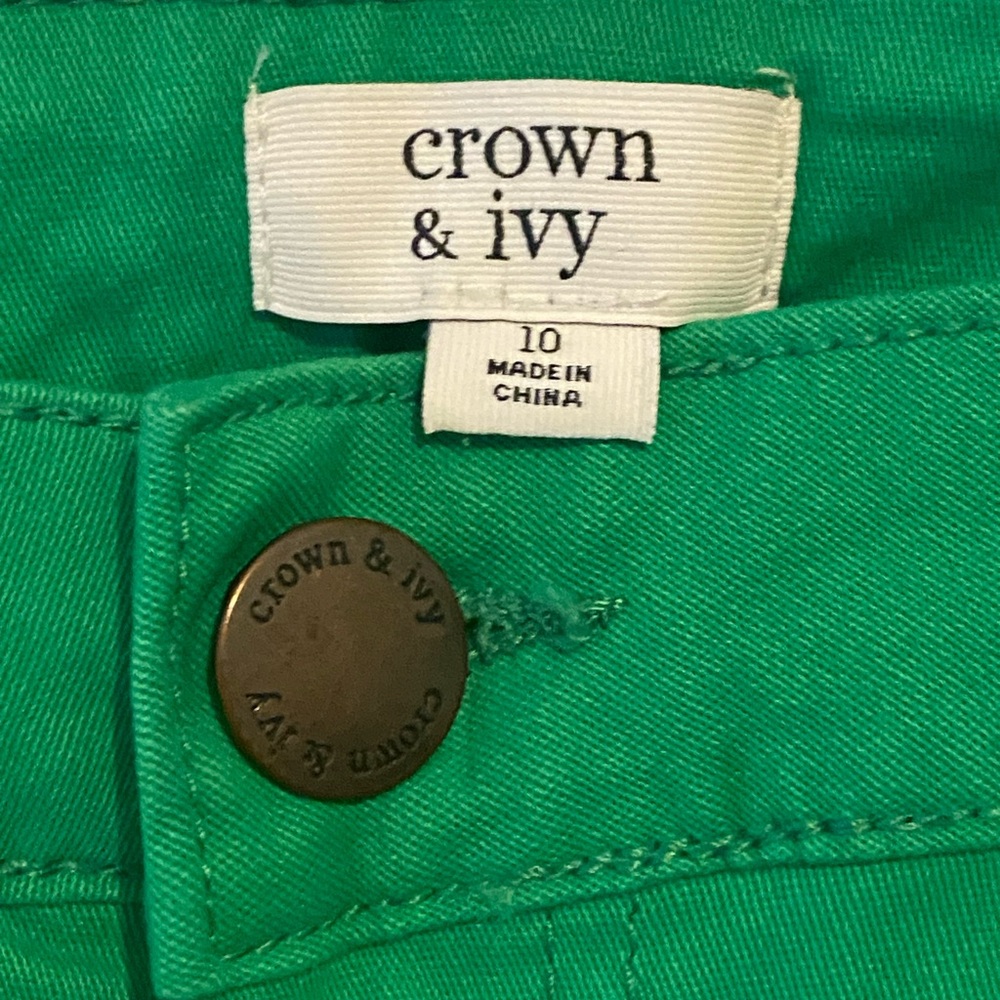 crown & ivy Bright Green Straight Fit Chinos - Picture 2 of 3